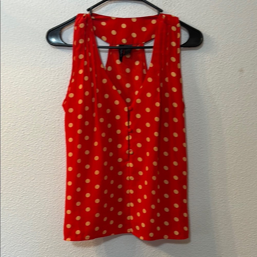 Kylee Red and White Polka Dot Tank Top